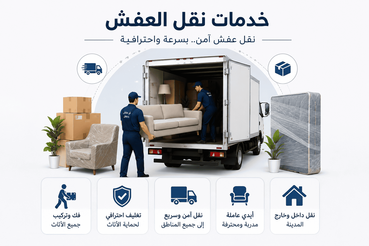 تغليف الأثاث بالفقاعات والنايلون لحمايته